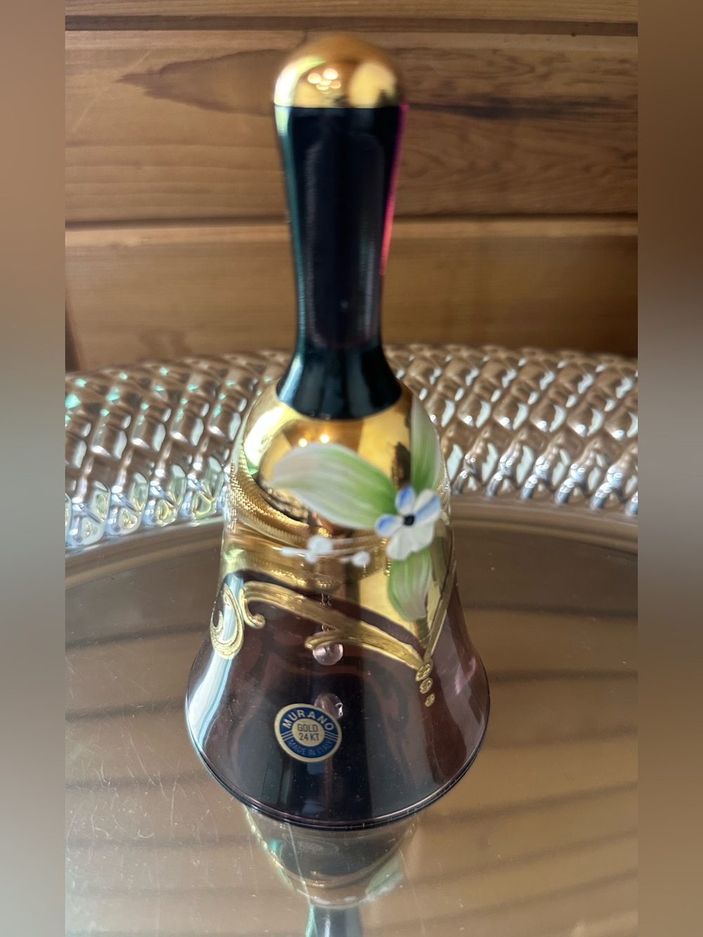 Murano 24K Gold Hand-Painted  Glass Bell